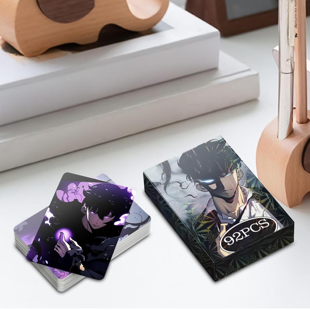 For Solo Leveling Anime Cards Packs Anime Fans Card Collection 92 Pieces Thick Collectible Bundle Accessories junlavn