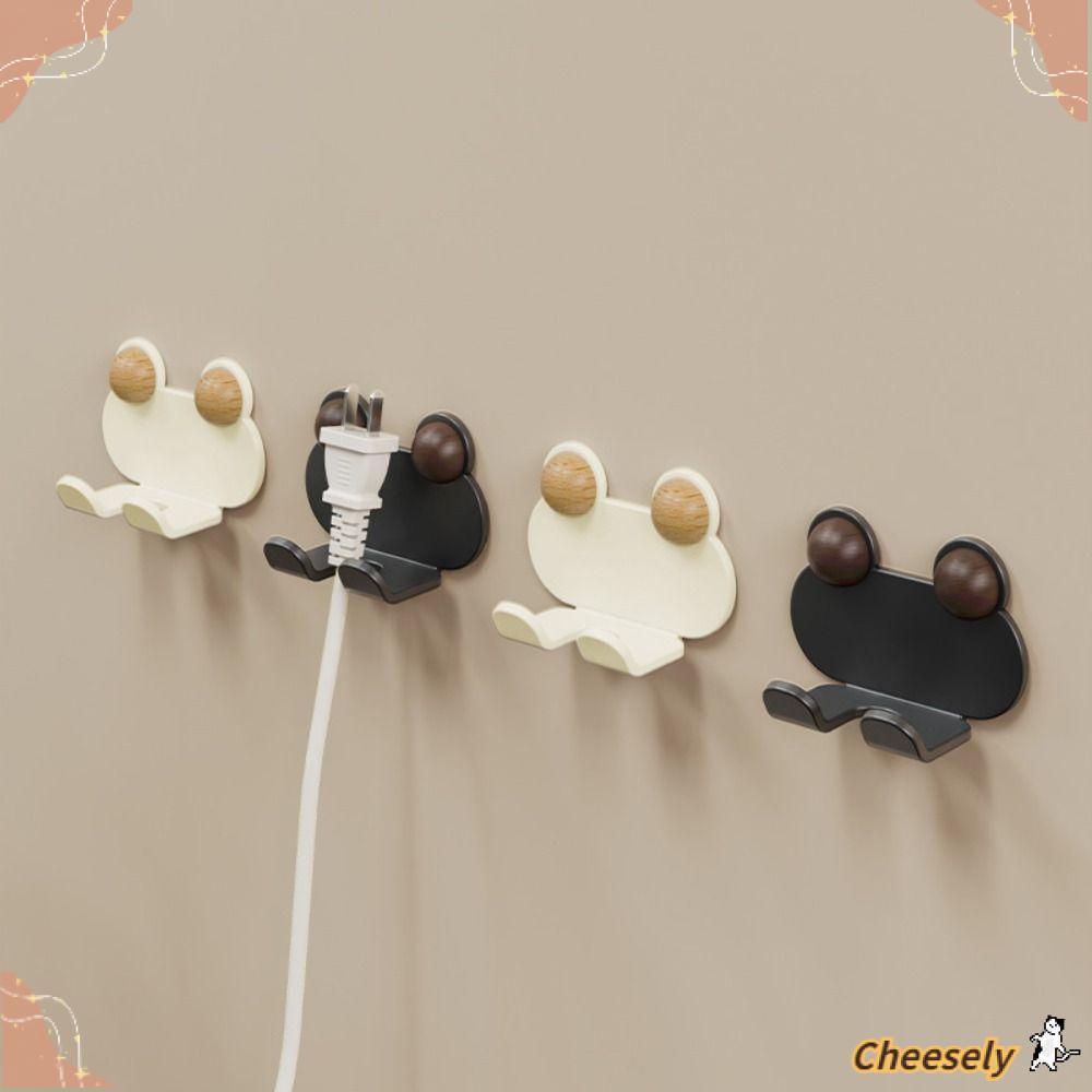 Móc chống đục lỗ 1 / 4 CHIẾC, Dây nguồn cố định phong cách Pháp Cáp dữ liệu Cắm cố định lưu trữ, Móc treo đa năng hoạt hình để lưu trữ phòng tắm nhà bếp