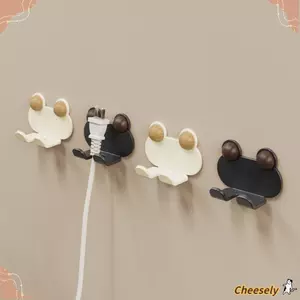 Móc chống đục lỗ 1 / 4 CHIẾC, Dây nguồn cố định phong cách Pháp Cáp dữ liệu Cắm cố định lưu trữ, Móc treo đa năng hoạt hình để lưu trữ phòng tắm nhà bếp