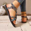 Giày Sandal Phong Cách Dân Tộc Bohemian Nữ, Khóa Gỗ Vải Hình Học Kỳ Lạ, Phẳng Thoải Mái Niche Kỳ Nghỉ 4FNF