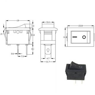 Any2Get5% tắt 5 Cái Nút ấn Công tắc Mini 2Pin Bật / Tắt Roer Công tắc có nắp chống nước Bla