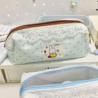 Giá Trị Cao Tươi Đơn Giản Sinh Viên Văn Phòng Phẩm Túi Bảo Quản Ren Miffy Thỏ Chấm Bi Hộp Đựng Bút Chì Dung Tích Lớn Niche-       20260417