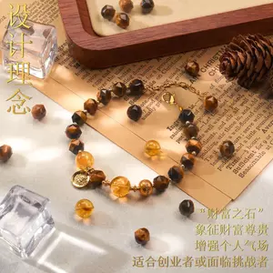Vòng tay hổ mắt đá citrine phong cách Trung Hoa - Mang lại may mắn và tài lộc