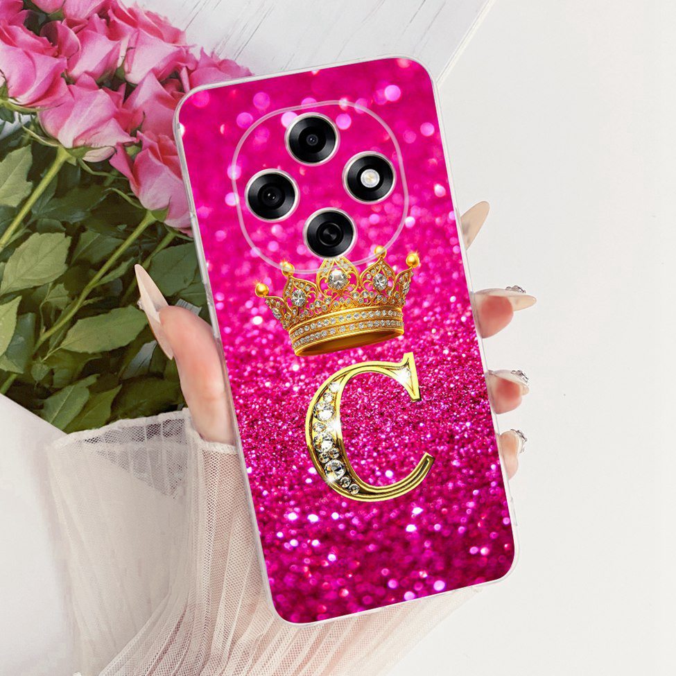 Ốp Lưng Trong Suốt Cho Oppo A6 Pro Trung Quốc PLN110 Chữ A-Z Sang Trọng Thời Trang Cool Crown Vỏ Mềm Oppo A6Pro Trung Quốc