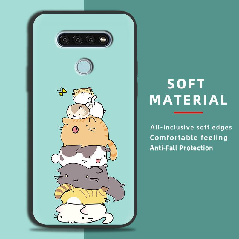Ốp lưng silicone TPU cho LG Q51, thiết kế hoạt hình, chống nước, chống sốc, chống va đập, bảo vệ bền