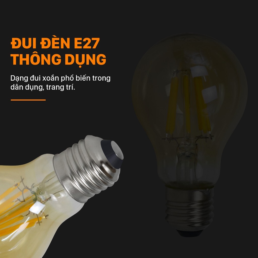 Bóng đèn LED Edison cao cấp, bóng đèn led sợi đốt,ánh sáng vàng,trang trí decor phòng,tiết kiệm điện