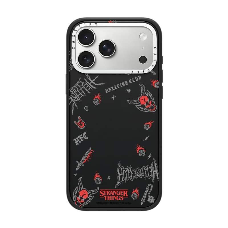 CASECASE X Stranger Things Miếng Dán Ốp Lưng Máy Ảnh Trắng Vòng Phiên Bản Mờ Đen Cứng Hút Từ Tính Tác Động Dành Cho Apple IPhone 13 14 15 16 17 Pro Max Air Plus Có Hộp