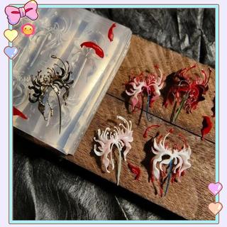 [beautifulhome] 3D Lycoris Radiata Flower Silicone Nails Art Mold Khuôn khắc móng tay trong suốt DIY Red Lily Họa tiết hoa khuôn [làm đẹp]