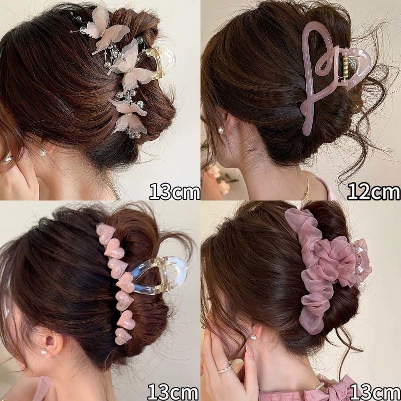 Kẹp Tóc Nữ Hàn Quốc Cao Cấp – Kẹp Càng Cua Đính Hoa/Voan Siêu Xinh