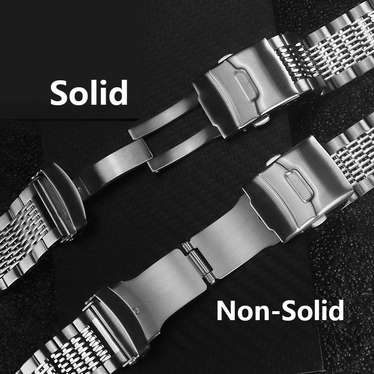 Khóa Chắc Chắn - Dây Đeo Đồng Hồ Bằng Thép Không Gỉ 18 / 20 / 22 / 24 Mm Lưới Milanese Dây Đeo Đồng Hồ SEIKO Diver Lặn SKX007 SNX Vòng Tay Cho Nam Nữ