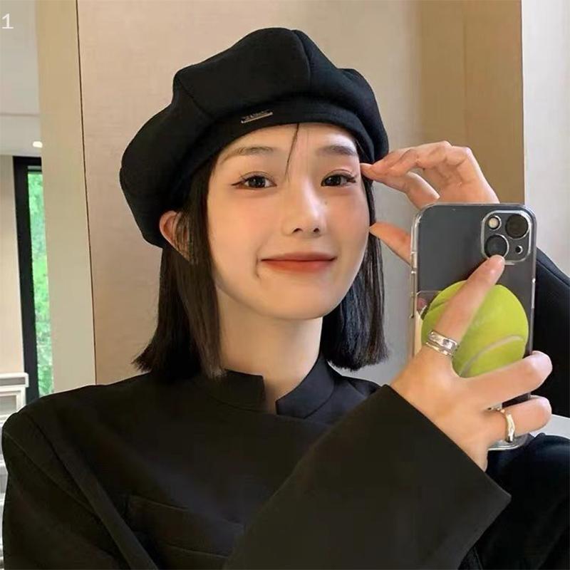 Mũ nồi Nữ Màu Trơn Mũ Lưỡi Trai Họa Sĩ nữ thanh lịch Mũ Lưỡi Trai Mũ nón hình bát giác retro thời trang Hàn Quốc