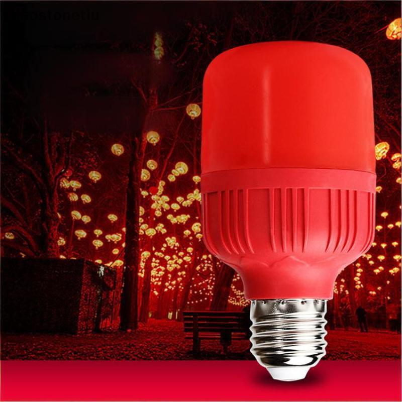 Bóng đèn LED màu đỏ công suất cao NS E27 / B22 AC 220V 5W 10W 15W 30W Độ sáng cao Đèn điểm Lễ hội Bóng đèn Giáng sinh NS