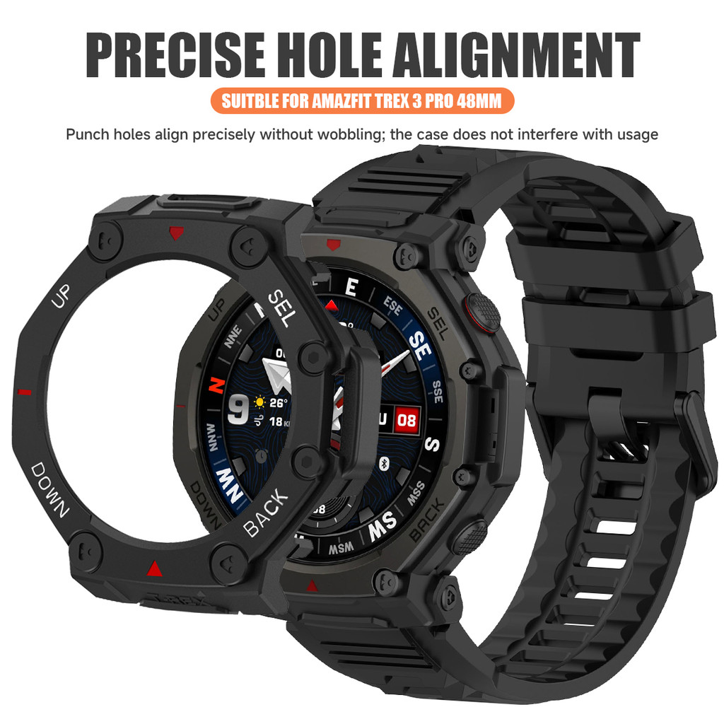 Ốp PC cho Amazfit T-rex 3 Pro 48mm khung rỗng chống sốc bảo vệ vỏ phụ kiện