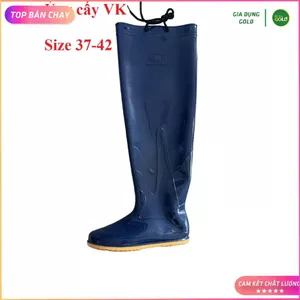 Ủng cấy đến đùi màu xanh dương đế vàng Vĩnh Ký size 35-43, ủng đi mưa, ủng lao động, ủng vĩnh ký,