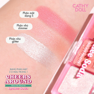 Bảng Phấn Mắt 3 Ô Kết Hợp Màu Lì Và Nhũ Cheers Around Trio Eye Palette 2g x 3 màu