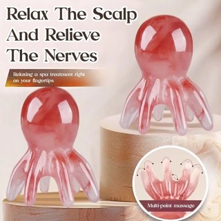 Lược Massage Bạch Tuộc JiKK, Đầu Chống Rụng Tóc Kinh Tuyến Cạo Đầu Máy Mát Xa, Nhựa Di Động 8 Răng Da Đầu Dụng Cụ Mát Xa Hàn Quốc