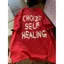 Áo thun ngắn tay in chữ đường phố, dáng rộng phù hợp cho nữ mùa hè
