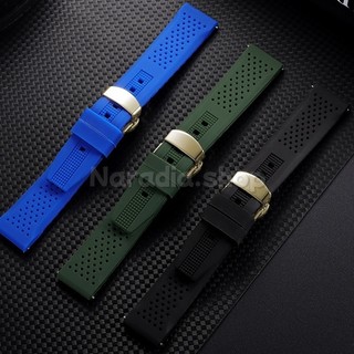 Bướm Khóa 16-24mm Silicon Dây Đeo Đồng Hồ Thể Thao Thay Thế Cao Su Mềm Dây Đeo Đồng Hồ Vòng Tay Nam Nữ Đồng Hồ Dây Đeo Tay