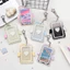 Trường Văn Phòng Phẩm Acrylic Đôi Cánh Thiên Thần Ảnh Đựng Thẻ Túi Mặt Dây Chuyền Photocard Cứng Nhỏ ID Phim Trong Suốt 3 Inch
