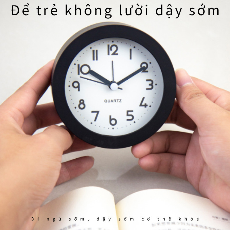 Đồng Hồ Báo Thức Phát Quang Sang Trọng – Thiết Kế Bắc Âu Tinh Tế, Mặt Số Lớn Dễ Nhìn, Ánh Sáng Xanh Dịu Nhẹ Bảo Vệ Mắt