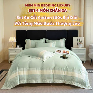 Set ga gối Cotton sợi dài 160s với thiết kế basic, đẳng cấp giấc ngủ của giới thượng lưu Memminbedding Luxury
