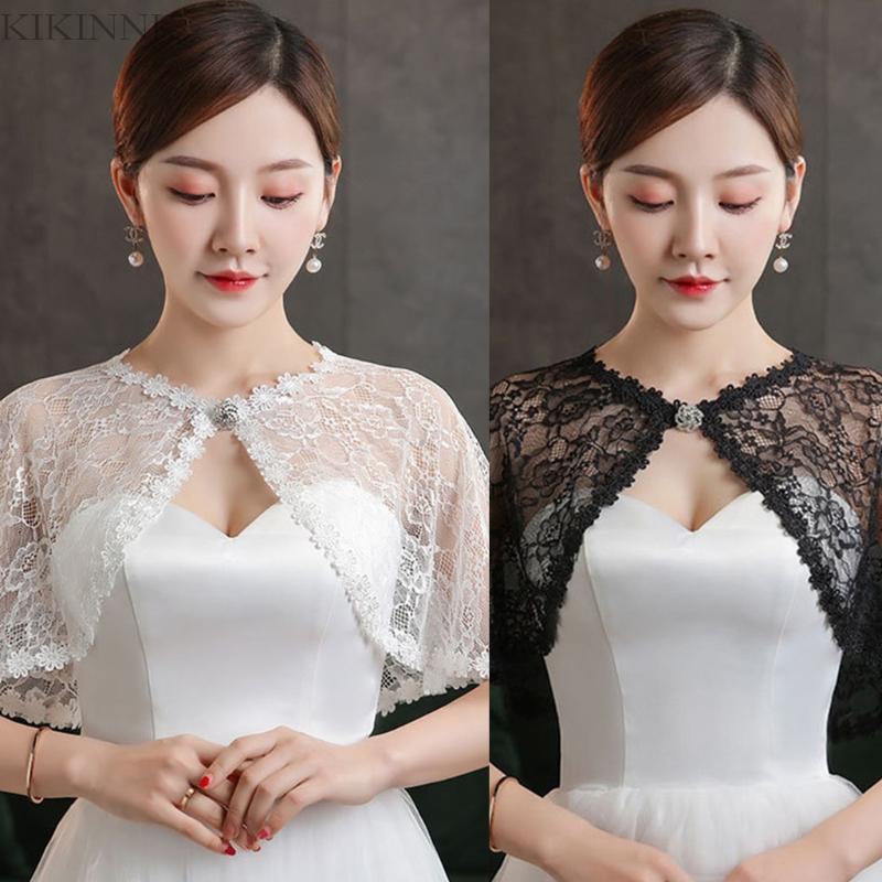 Khăn choàng ren KIKIN màu đen trắng - Phù hợp cho đám cưới