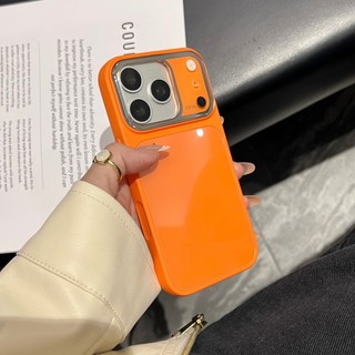 Ốp Điện Thoại Kính Cường Lực Cảm Giác Đá Cam Hàn Quốc Cho iPhone 17Promax 17Pro 16Promax 13 14 15 Pro Max Vỏ Di Động Nữ Chống Sốc