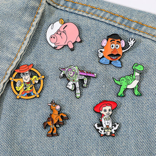 7 Cái / bộ Dễ Thương Sáng Tạo Đồ Chơi Câu Chuyện Kim Loại Huy Hiệu Hoạt Hình Buzz Lightyear Trâm Hợp Kim Men Phụ Kiện