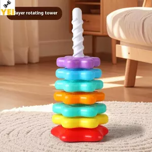 < YEI > 1 Bộ Montessori Tháp Cầu Vồng Xoay Bé Staing Đồ Chơi Trẻ Em Phát Triển Kỹ Năng Vận Động Trò Chơi Quay Staing Đồ Chơi Quà Tặng Giáo Dục Mới
