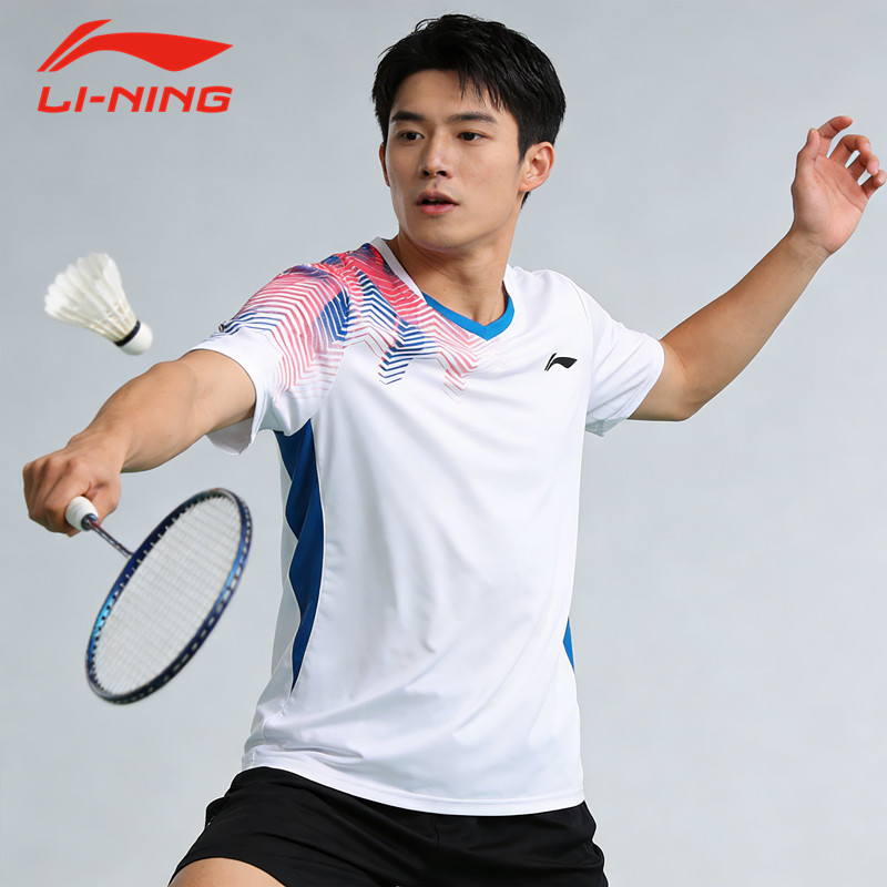 Áo sơ mi thể thao khô nhanh Li Ning cầu lông, áo sơ mi ngắn tay thi đấu thoáng khí cho nam và nữ