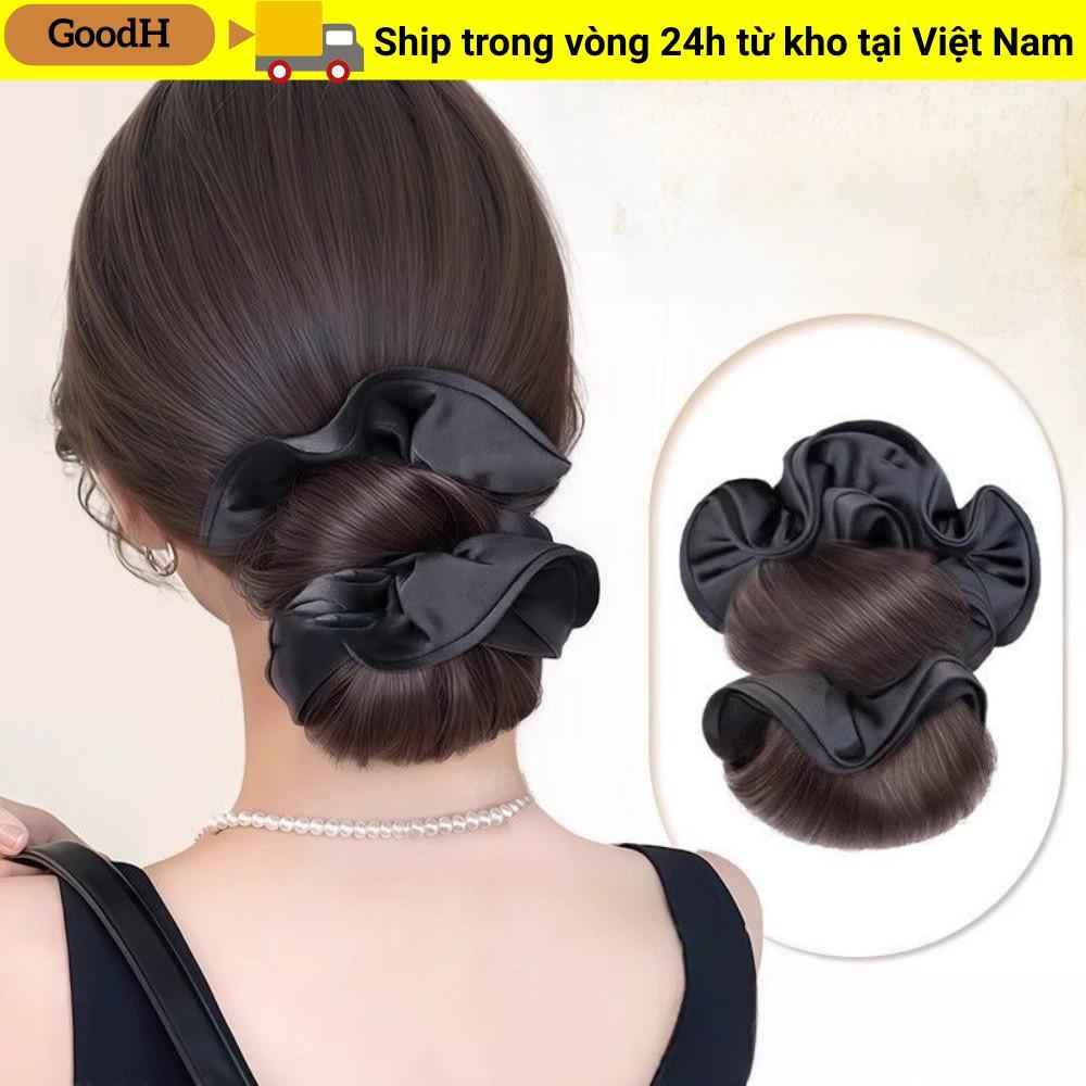 Tóc giả kẹp tóc lông tơ tổng hợp - dễ dàng tạo kiểu bun và buộc tóc