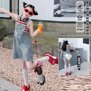 Bé Gái Retro Denim Quần Short Mùa Hè 2026 Phong Cách Mới Trẻ Em Phiên Bản Hàn Quốc Rời Jumpsuit