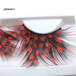 Lông mi giả 3D đầy màu sắc, lông vũ mềm mại, 1 cặp cho Halloween, Cosplay, trang điểm mắt