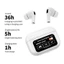 Tai nghe nhét tai Bluetooth 5.4 không dây A9 Pro | Tai nghe chống ồn ANC có micrô & đèn báo LED