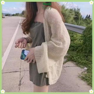 Áo len dệt kim NOOKSTORY cardigan ngoại cỡ, dáng rộng mỏng nhẹ cho mùa hè