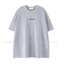 Chất Lượng Cao Thêu Chữ Rời Cổ Tròn Ngắn Tay Áo Thun Nặng Nguyên Chất Cotton Unisex Cặp Đôi Đáy Áo Sơ Mi