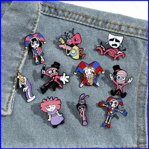 SQ3 Tuyệt Vời Kỹ Thuật Số Xiếc Chân Men Trâm Anime Dễ Thương Ve Áo Huy Hiệu Pomni Ragatha Jax Kinger Phụ Kiện Trang Sức