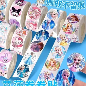 Công Chúa Elsa Cuộn Miếng Dán Trẻ Em Hoạt Hình Khuyến khích Phần Thưởng Cô Gái Frozen Miếng Dán Trang Trí Kuromi Dán 26.3.26