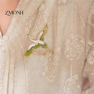ZMONH Trâm Cài Phong Cách Trung Hoa Thanh Lịch Với Kim Cương Giả Màu Xanh Men - Dành Cho Nữ Và Bé Gái