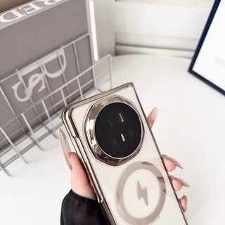 Vỏ bọc trong suốt mạ điện từ tính cho Honor Magic V6 V5 V3 VS3 6D Vỏ chống sốc khắc Laser