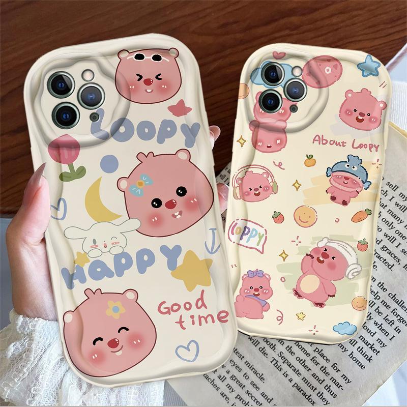 Thích Hợp Cho iPhone 17 16 15 14 13 12 11 Pro Max Plus 17 AIR 3D Wave Soft TPU Hoạt Hình Dễ Thương Loopy Vỏ Điện Thoại Chống Sốc