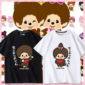 B-SIDE LABEL Áo Thun Monchhichi Hoạt Hình, Tay Ngắn Phù Hợp Cho Nam và Nữ Mùa Hè
