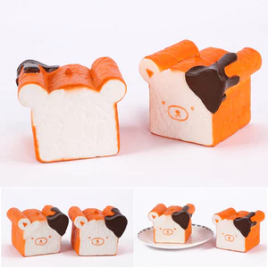 < Pluscloth > Đồ chơi bóp bánh mì nướng gấu – Giảm căng thẳng tăng chậm Mực chống lo âu cho trẻ em Học sinh Công nhân văn phòng Biểu hiện hoạt hình dễ thương Quà tặng hình bánh mì Căng thẳng không dính Ba