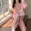 Bộ Đồ Ngủ Nữ Thu Đông San Hô Lông Cừu Hoạt Hình Phiên Bản Hàn Quốc Rời Lông Cừu Dày Flannel Jacquard Lông Cừu Mùa Đông
