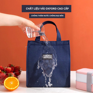 Túi đựng hộp cơm giữ nhiệt LunchBag, chất liệu vải Oxford cao cấp, thiết kế vuông 3 chiều, dễ dàng mang theo