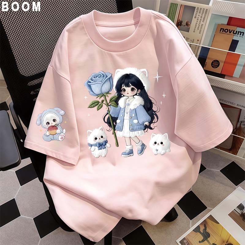 Áo thun chữ thêu nữ kiểu hàn quốc form rộng tay lỡ cổ tròn cotton mát - hè hot trend in cách dễ thương- Local brand #02