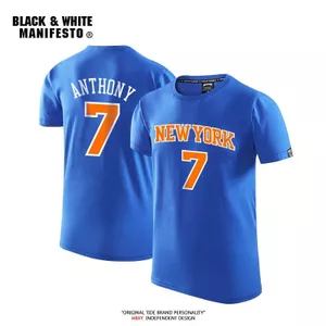 Áo thun New York Knicks số 7 dành cho Cameron Anthony - Thiết kế thể thao bóng rổ, dáng rộng, tay ngắn