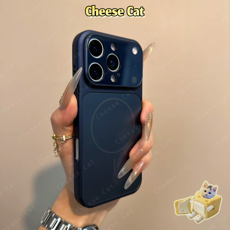 Ốp điện thoại từ tính cửa sổ lớn có màng bảo vệ ống kính cho iPhone 11 12 13 14 15 16 17 Pro Max 17 Air