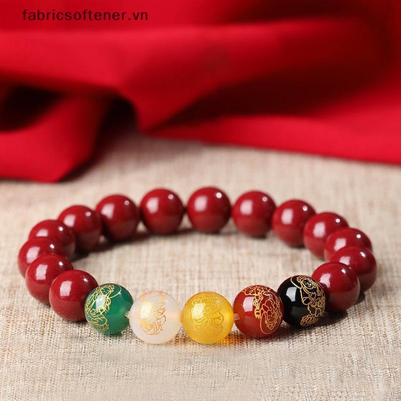 Vòng Tay Cinnabar Pixiu Vintage - Thiết Kế Hạt Tự Nhiên Quyến Rũ, Phong Thủy Cho Quà Tặng Nam Nữ
