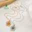 Mặt dây chuyền hoa xếp li kim loại thời trang, thiết kế xương đòn thanh lịch với năm cánh hoa đơn giản